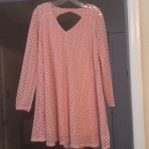 EUC CROCHET Pink dress
